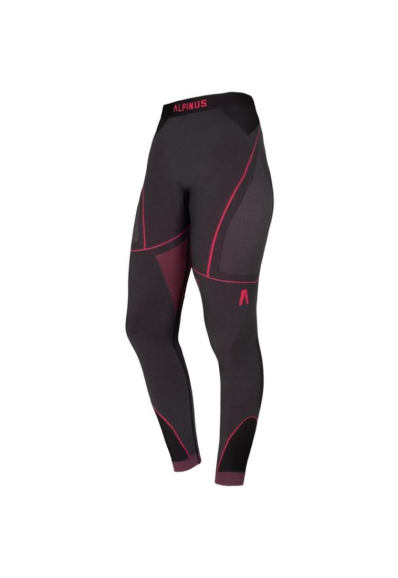 Pantaloni termoactivi dama - Poliester - Negru/Roz
