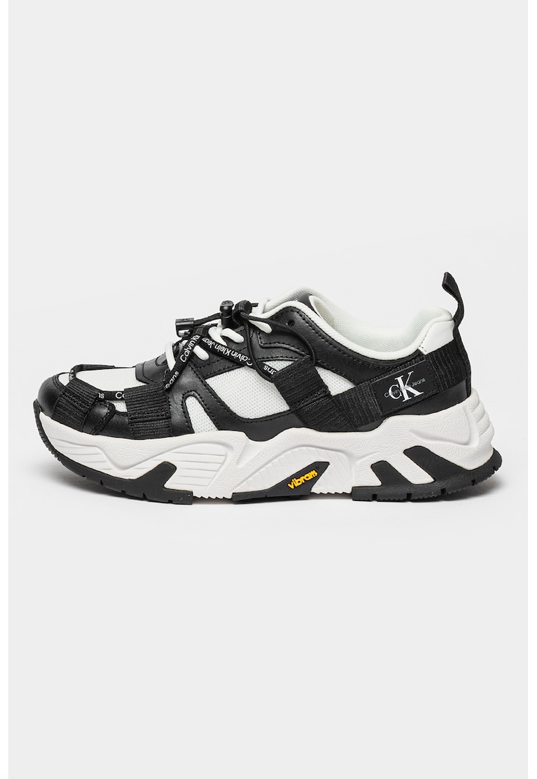 Calvin Klein Jeans Pantofi sport cu insertii din plasa - Alb/Negru