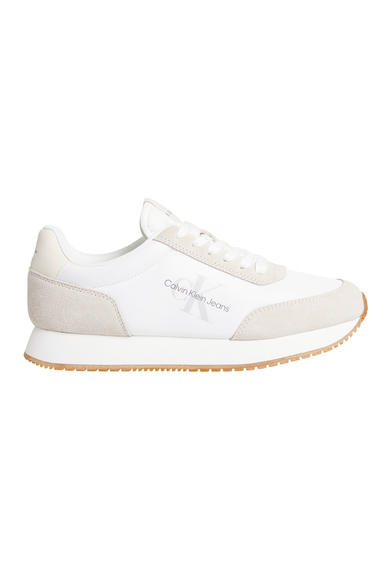 Pantofi sport low-cut cu garnituri din piele