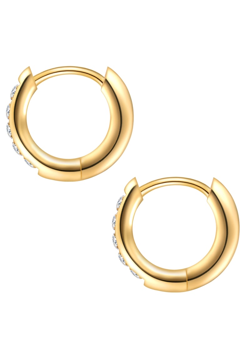 Cercei placati cu aur de 14k si cu zirconia