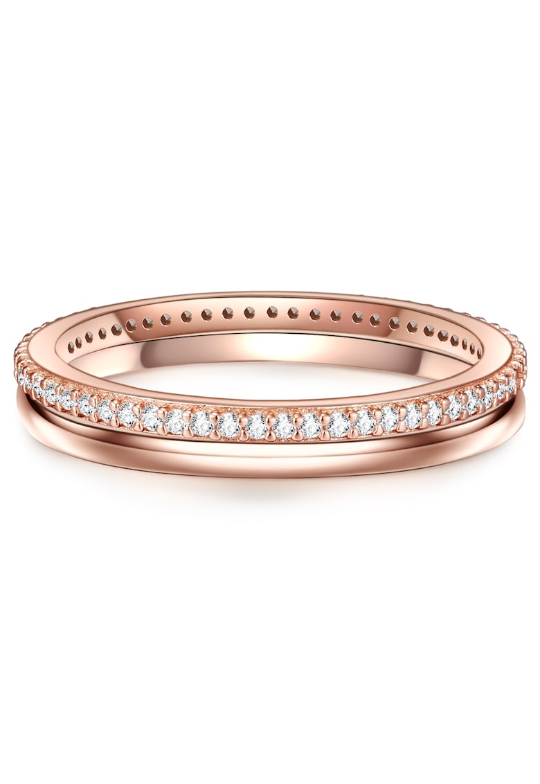 Inel placat cu aur de 14k si decorat cu cristale din zirconia