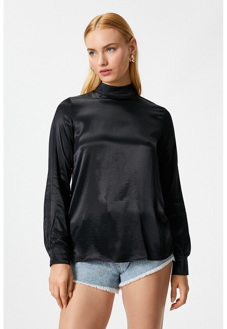 Bluza din viscoza cu guler cu funda