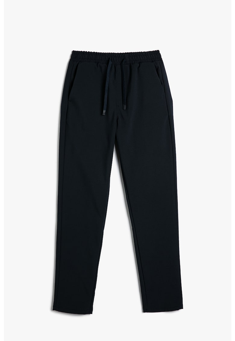 Pantaloni din amestec de viscoza cu talie elastica
