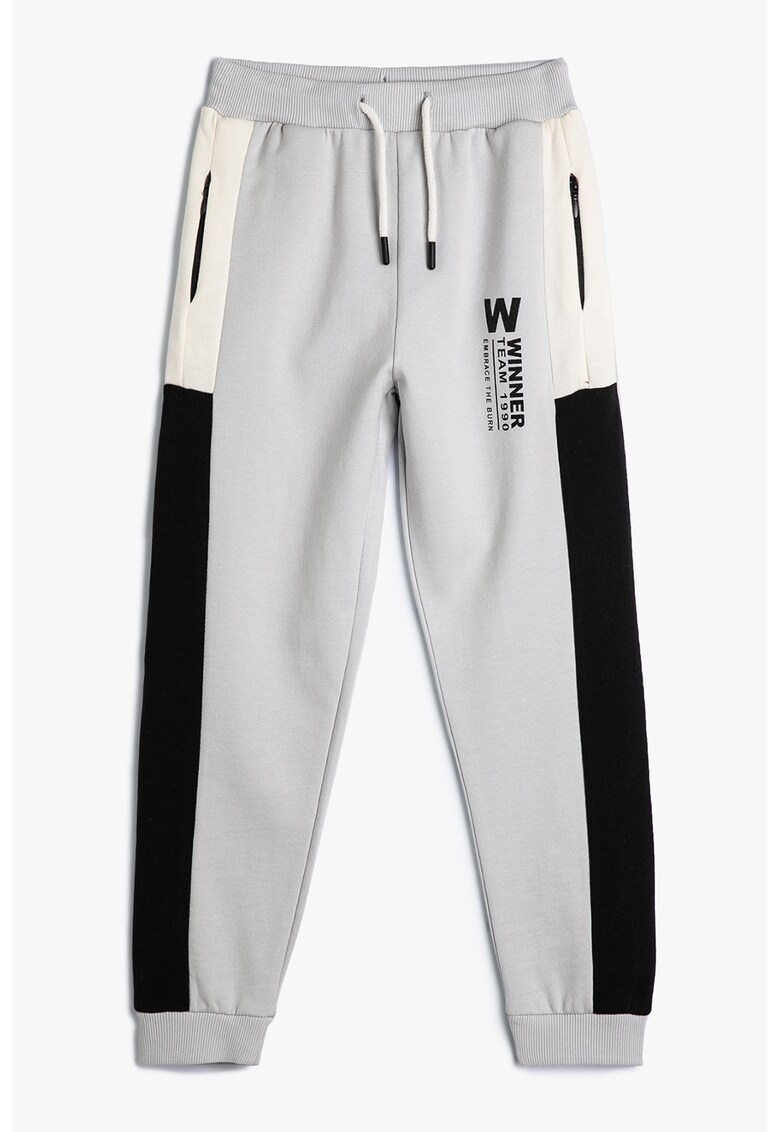 Pantaloni de trening cu model colorblock
