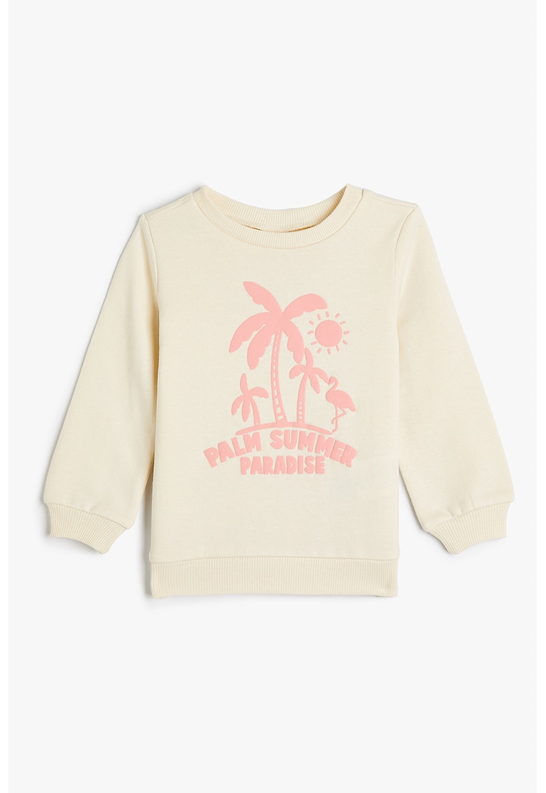 Bluza de trening cu imprimeu text si palme