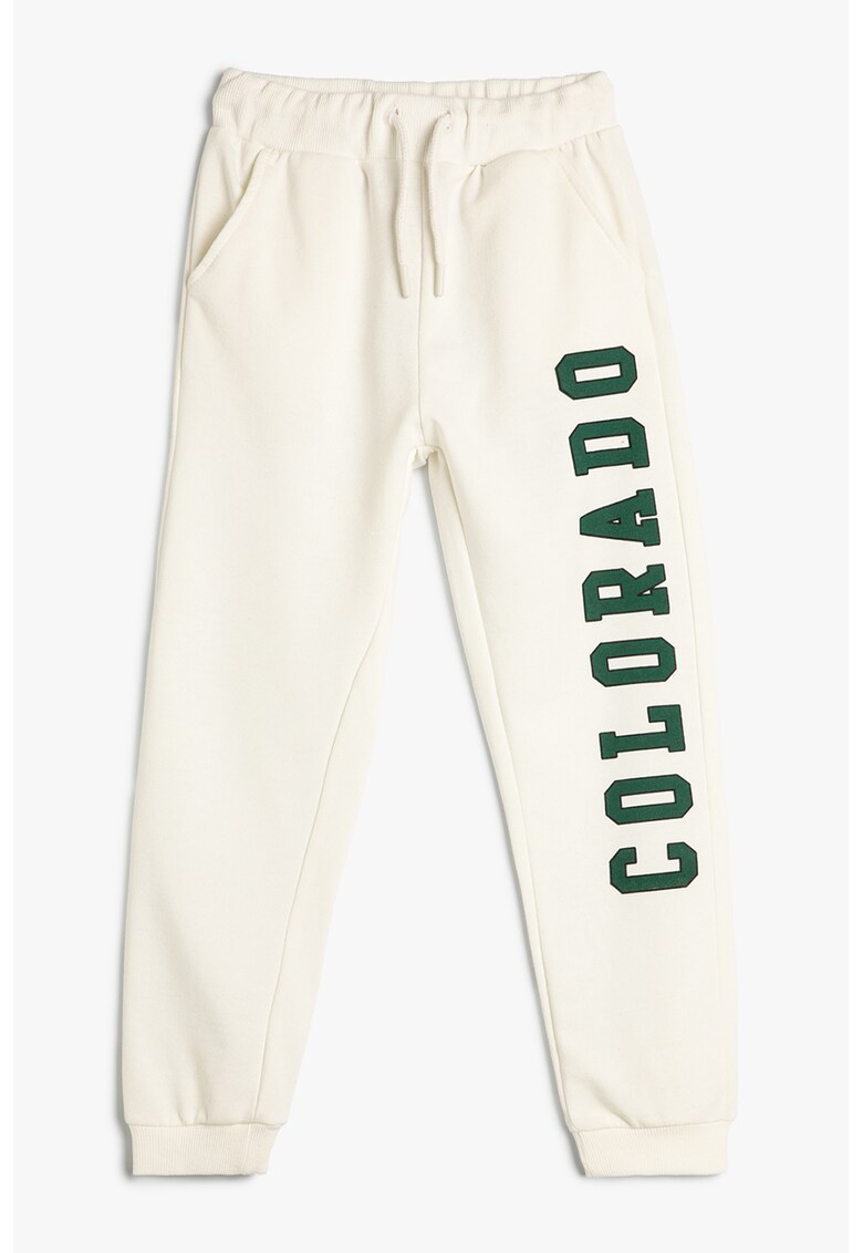 Pantaloni cu imprimeu text