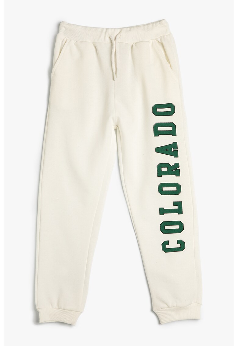 Pantaloni de trening cu imprimeu text supradimensiont