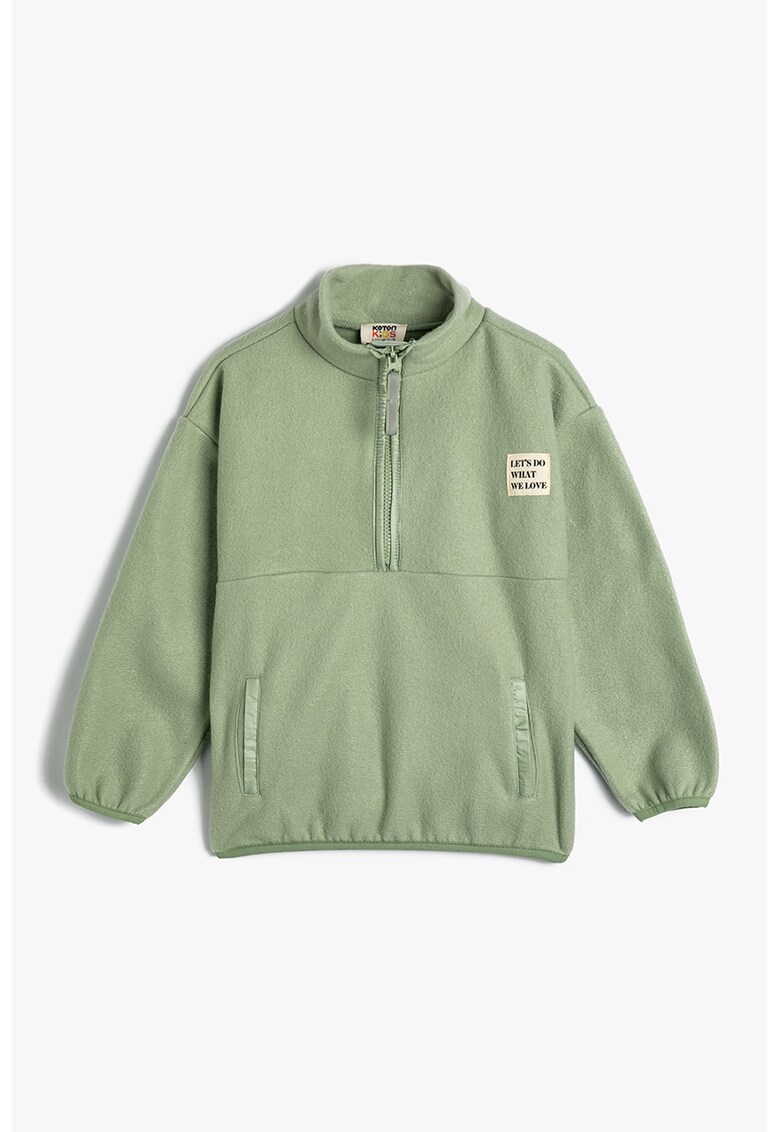 Bluza de trening din fleece cu fenta cu fermoar