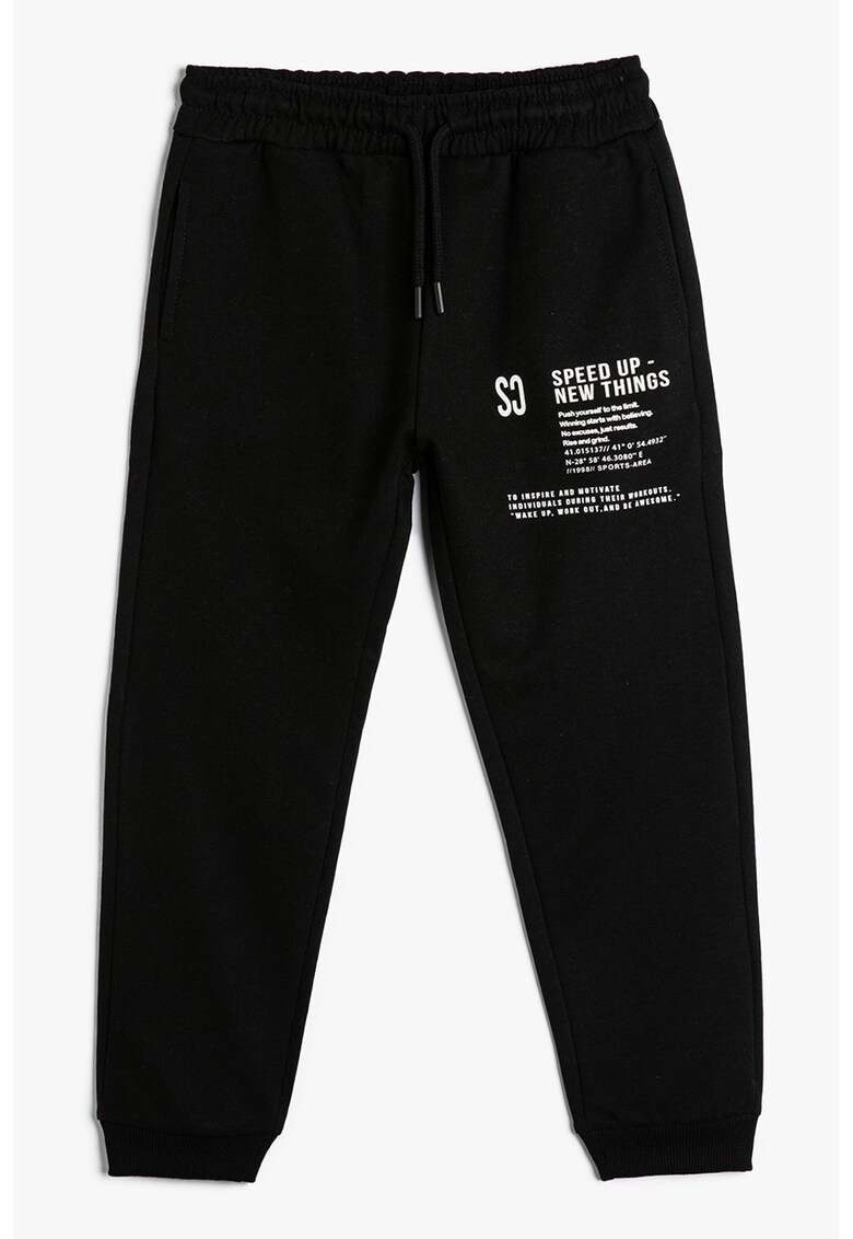 Pantaloni de trening cu motive text