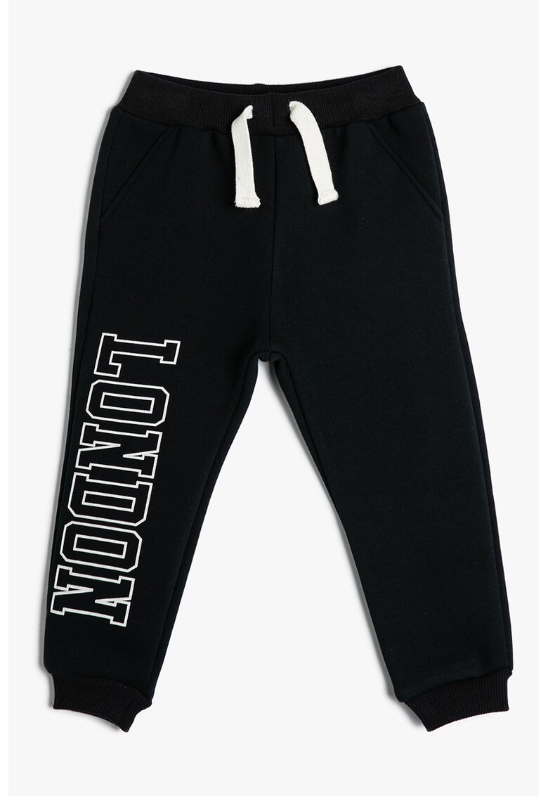 Pantaloni de trening cu imprimeu text