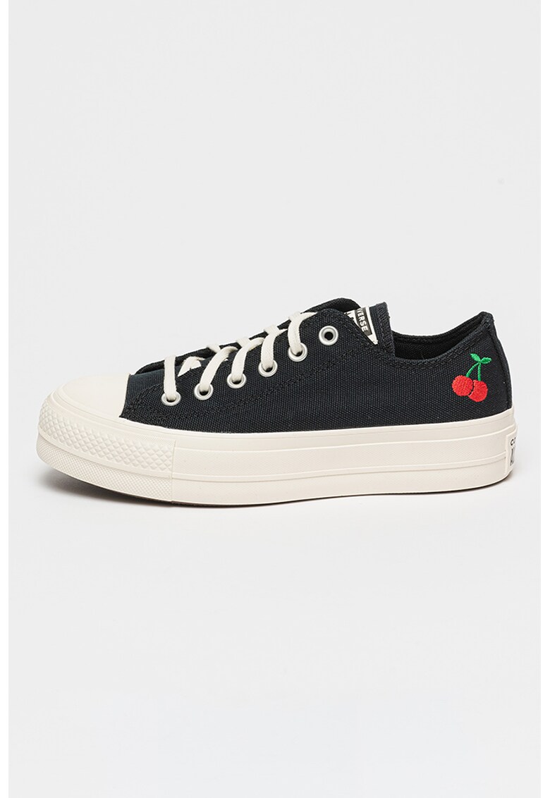 Converse Pantofi din material textil cu broderie - Negru/Alb murdar