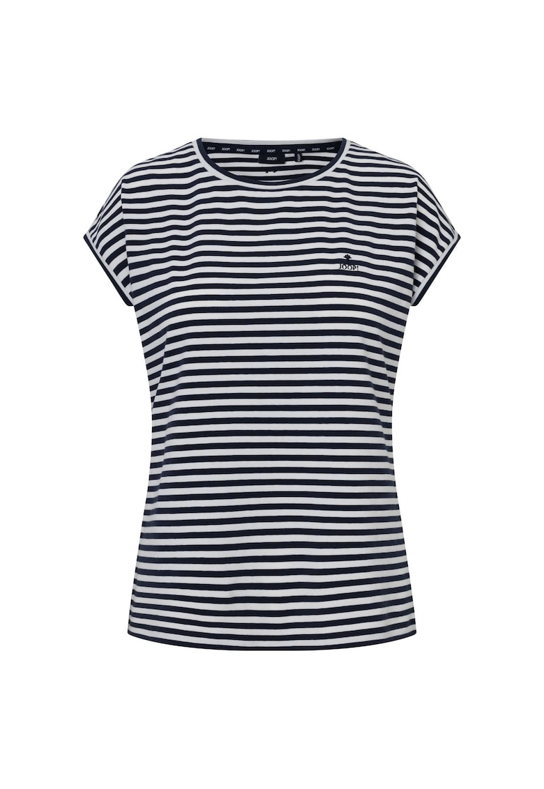 Joop Tricou in dungi din amestec de bumbac - Alb/Albastru inchis