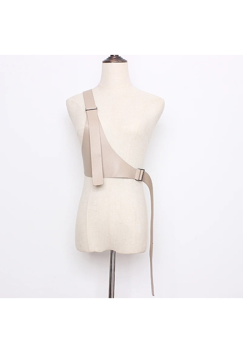 Ham bej - din piele ecologica - stil corset - Mitra C1 -