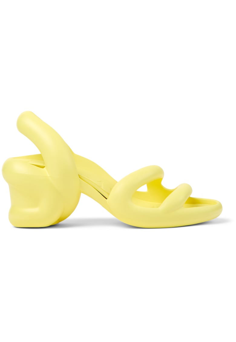 Sandale slingback unisex cu toc masiv Kobarah - Galben