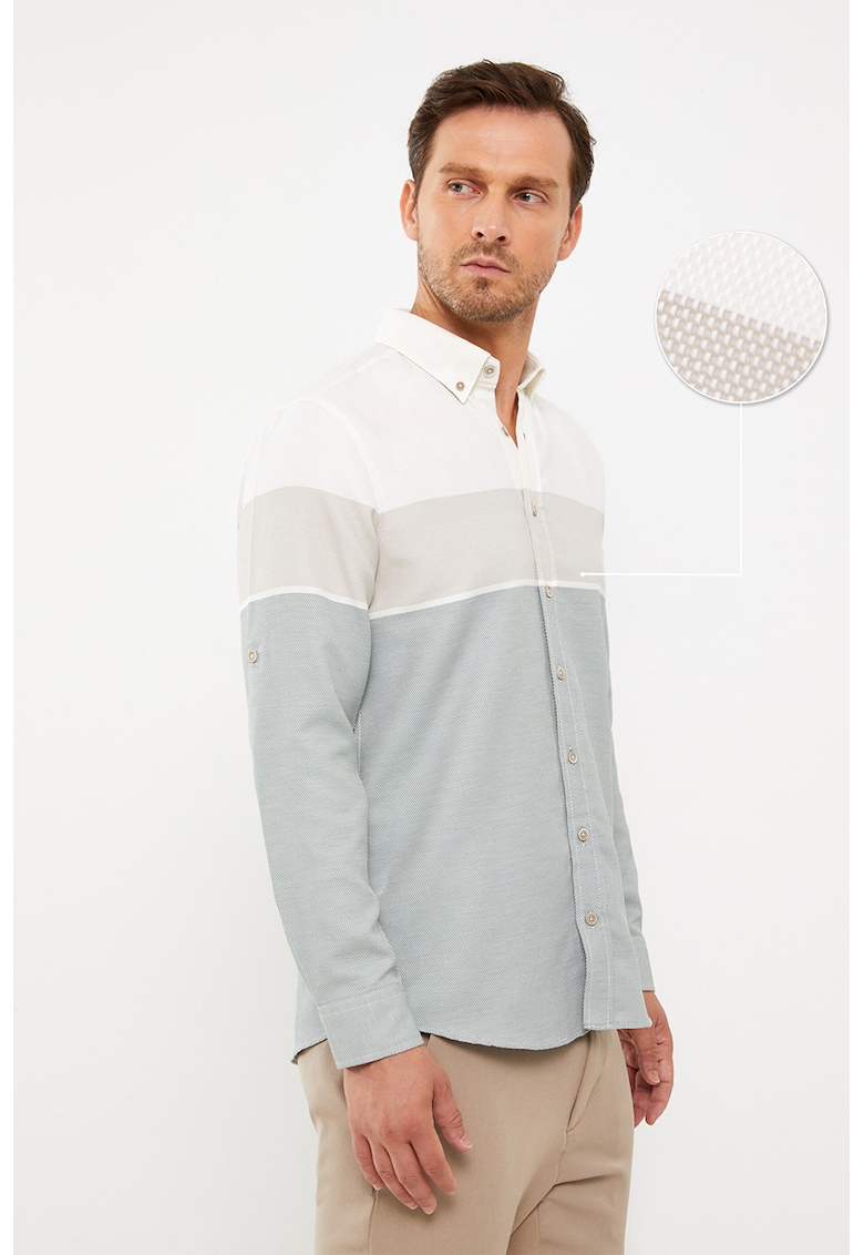 Camasa Oxford cu model colorblock