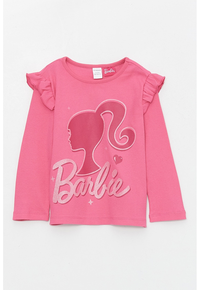 Bluza striata cu imprimeu cu Barbie