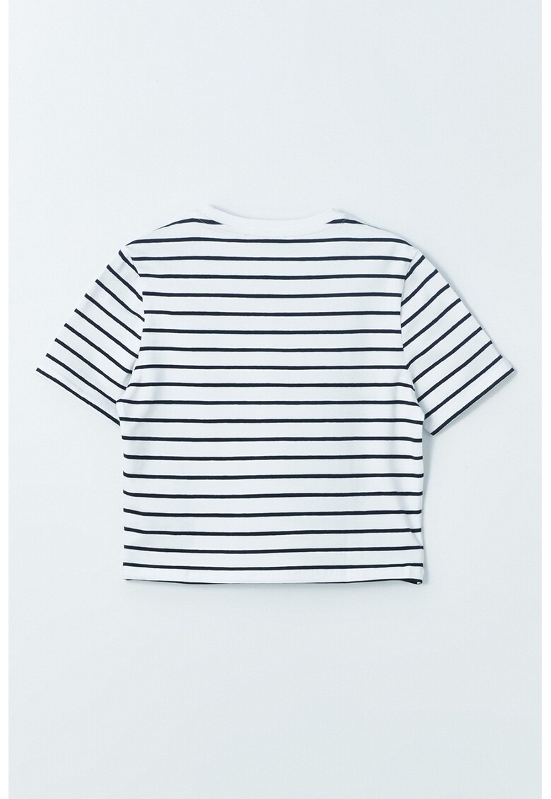 Tricou crop cu model in dungi