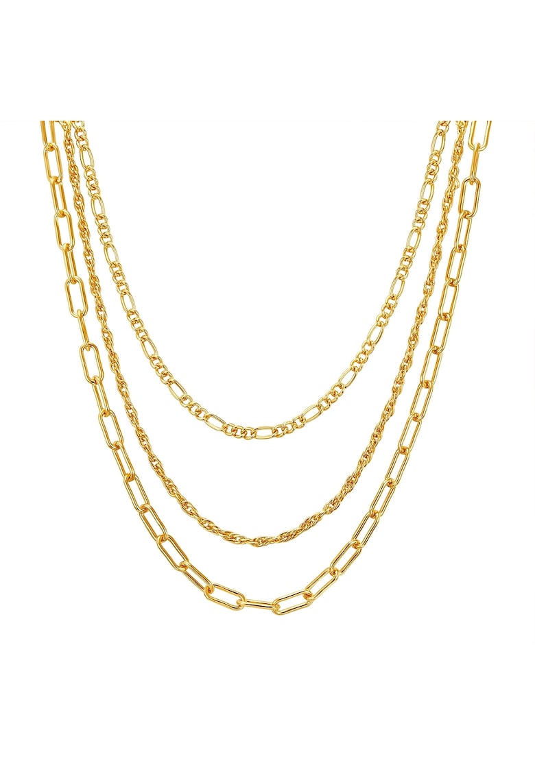 Colier cu siraguri multiple placat cu aur de 14k