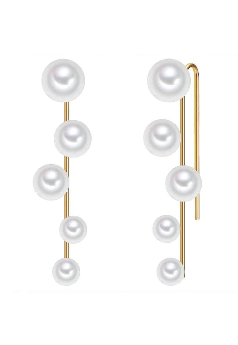 Cercei drop placati cu aur 14K si decorati cu perle 22513