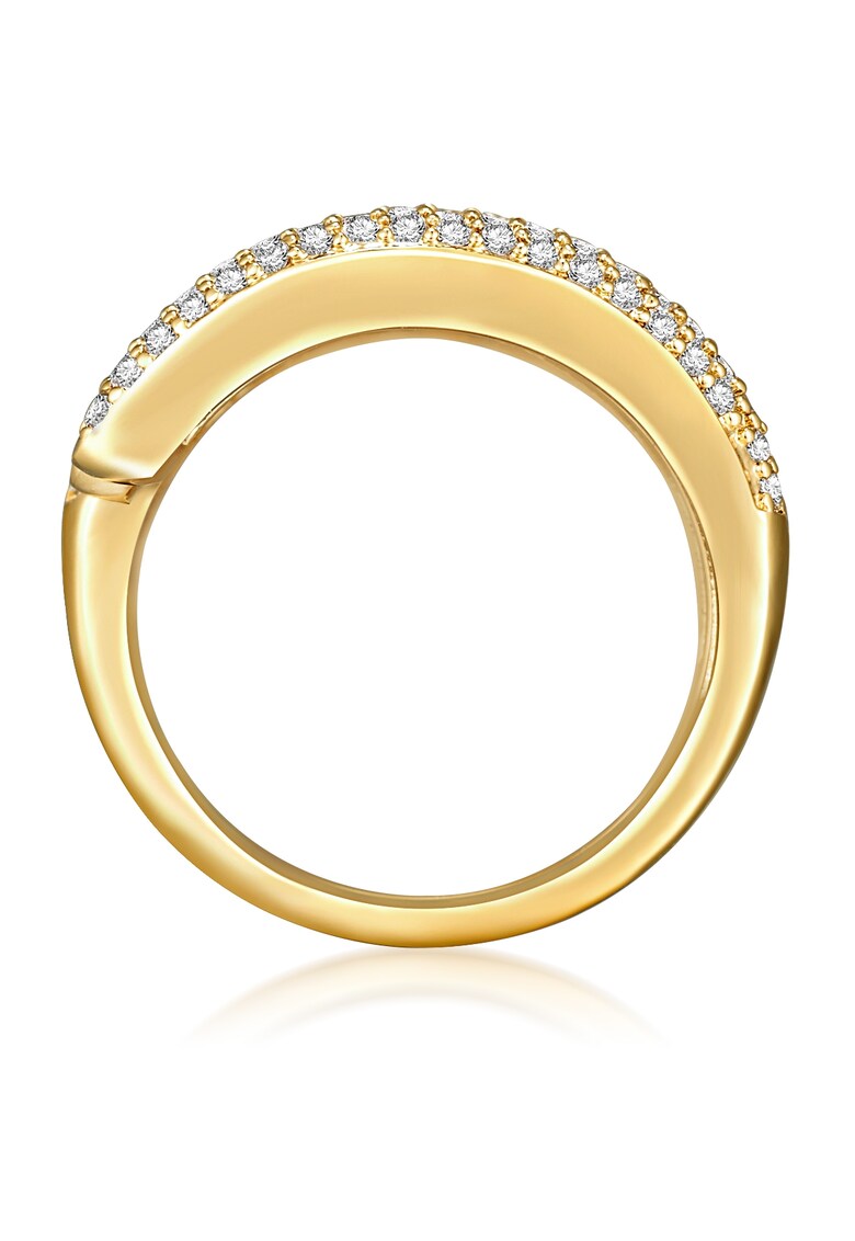 Inel placat cu aur de 14k si decorat cu cristale