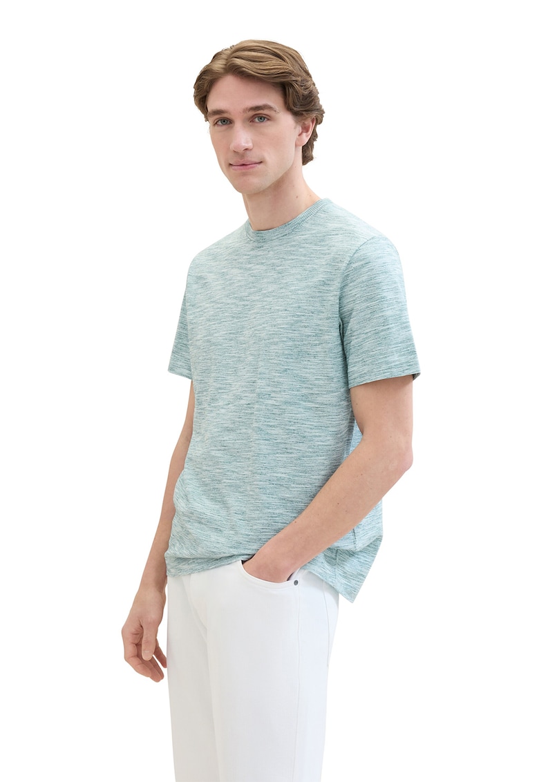 Tricou uni cu decolteu la baza gatului