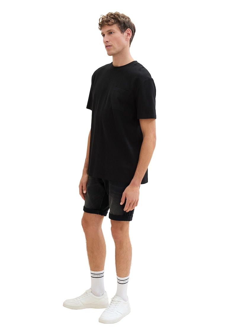 Bermude din denim cu terminatii rasucita