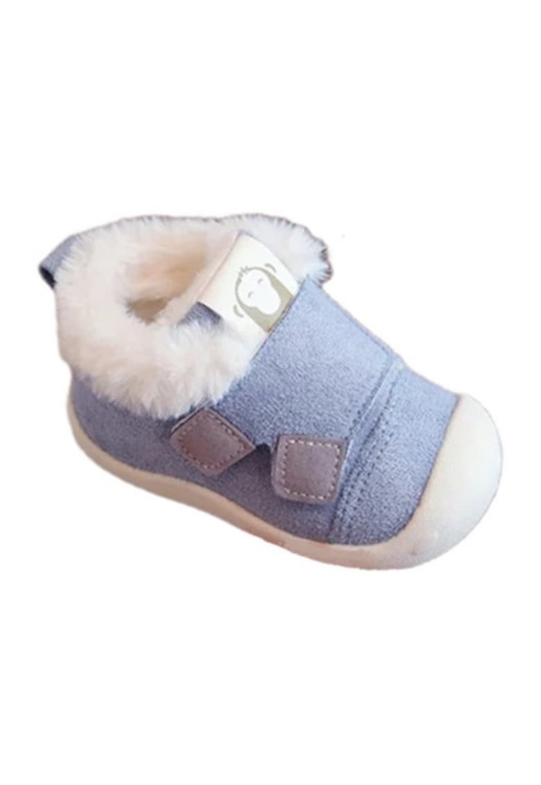 Pantofi Imblaniti - Model Snow - Piele intoarsa - Velcro