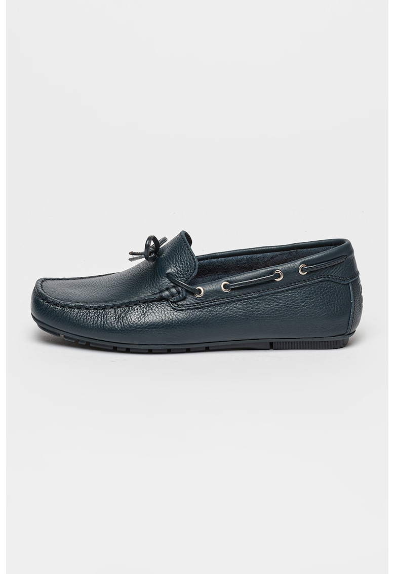 Pantofi loafer de piele cu varf rotund