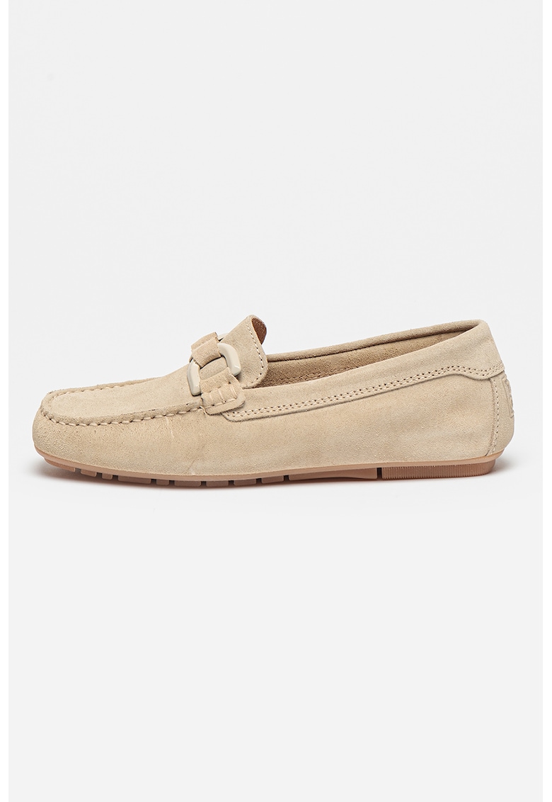 Pantofi loafer de piele intoarsa cu logo