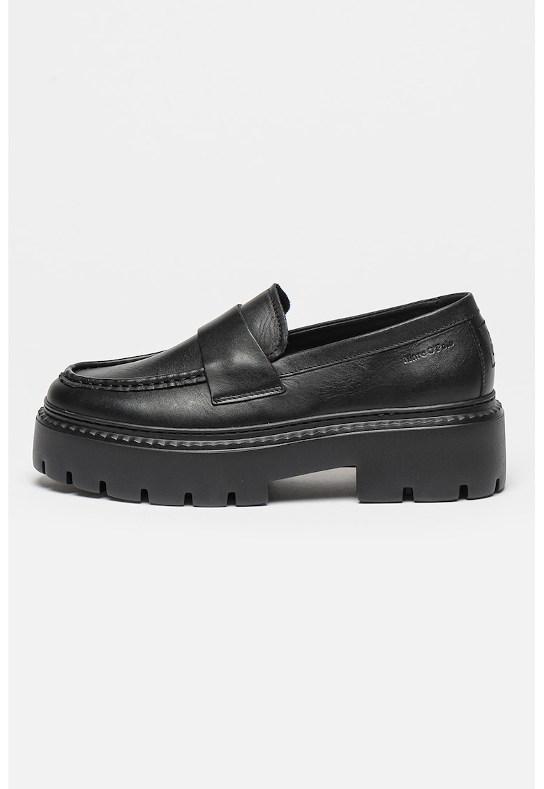 Pantofi loafer de piele cu aspect masiv