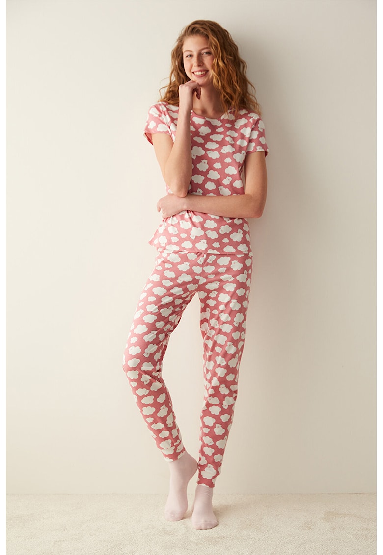 Pijama cu imprimeu grafic