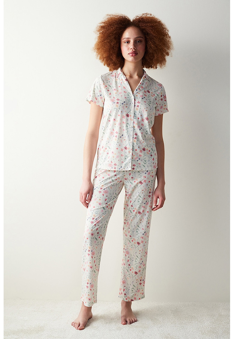 Pijama cu imprimeu floral