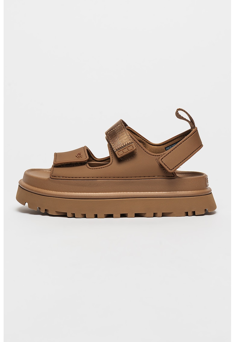 Sandale cu inchidere velcro Golden Glow - Maro inchis