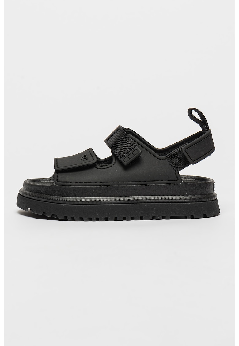 Sandale cu talpa flatform Golden Glow - Negru