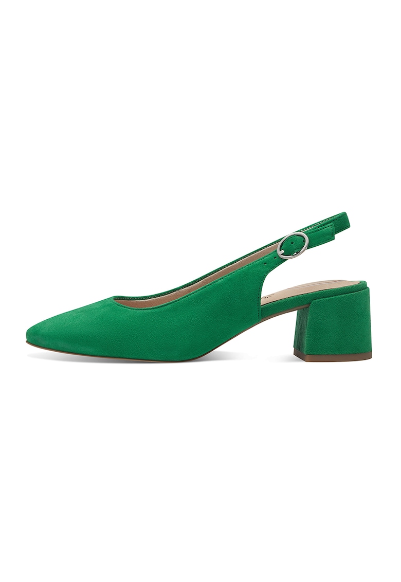 Pantofi slingback de piele intoarsa