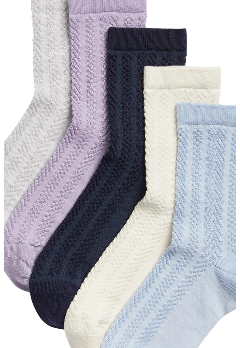 Set de sosete scurte texturate - 5 perechi