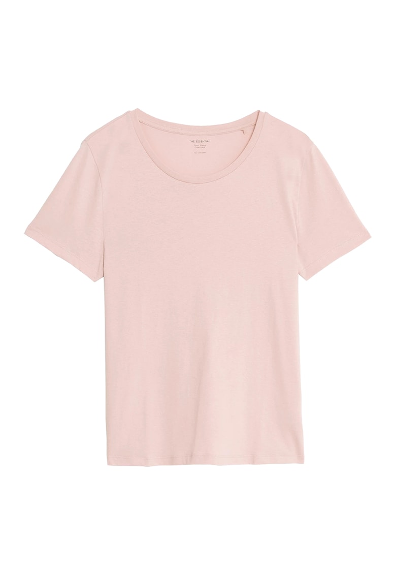 Tricou uni cu decolteu rotund