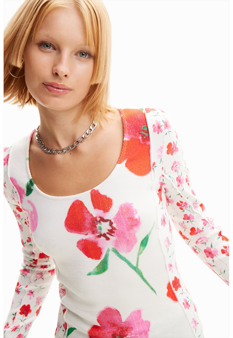 Bluza de bumbac cu model floral