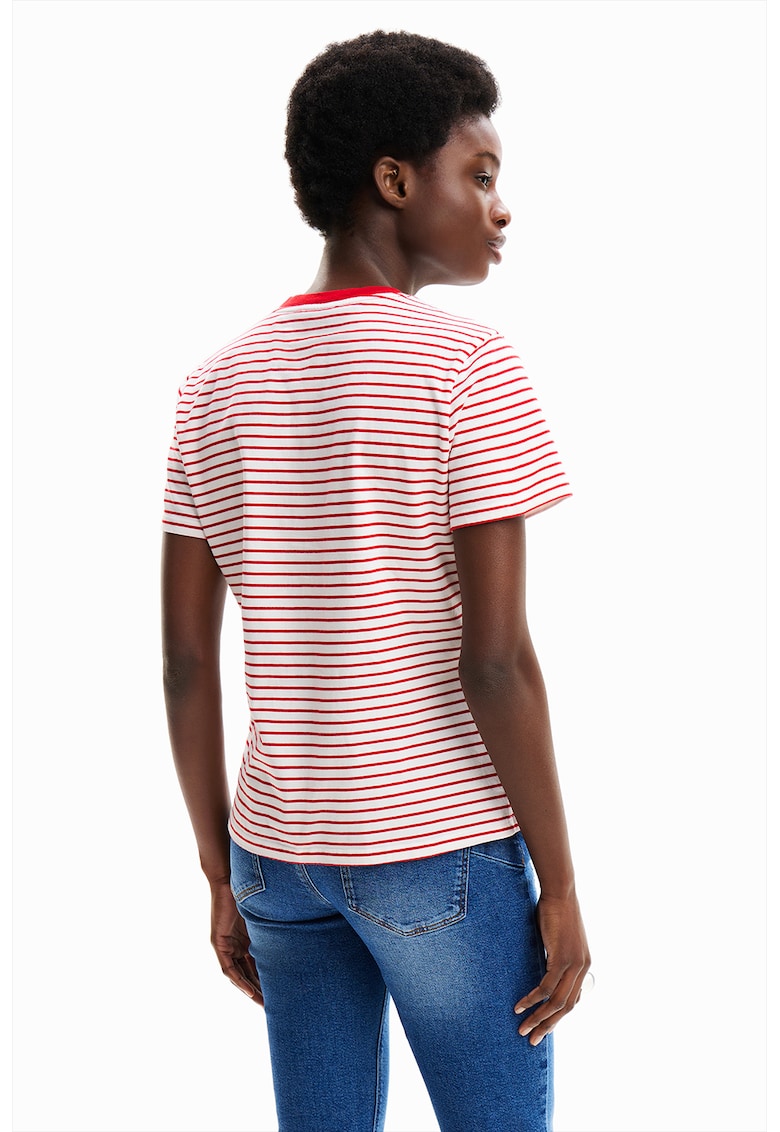 Tricou cu model in dungi Mickey Mouse