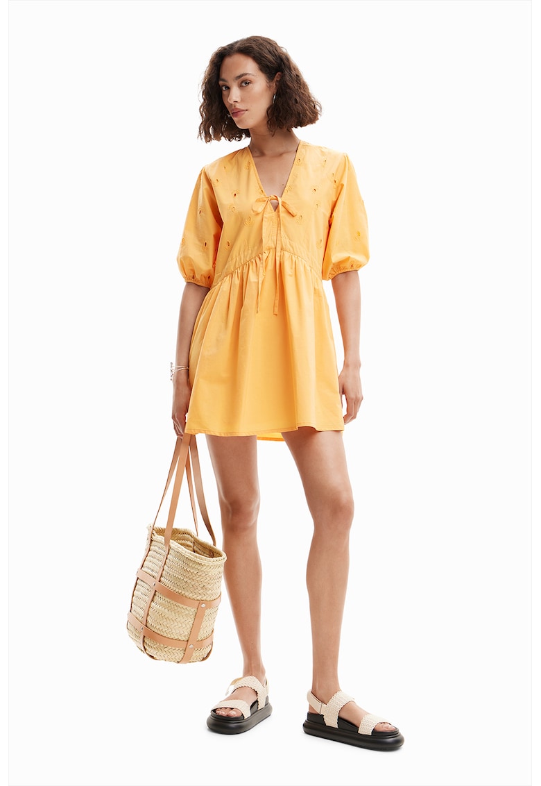 Rochie mini evazata - Galben mustar