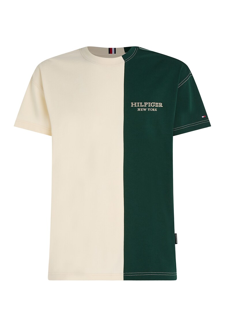 Tricou cu logo si model colorblock