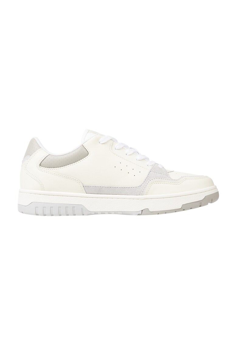 Pantofi sport cu model colorblock si insertii de piele intoarsa