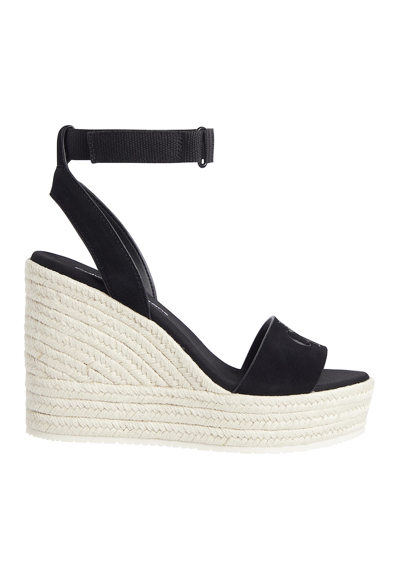 Sandale-espadrile de piele intoarsa