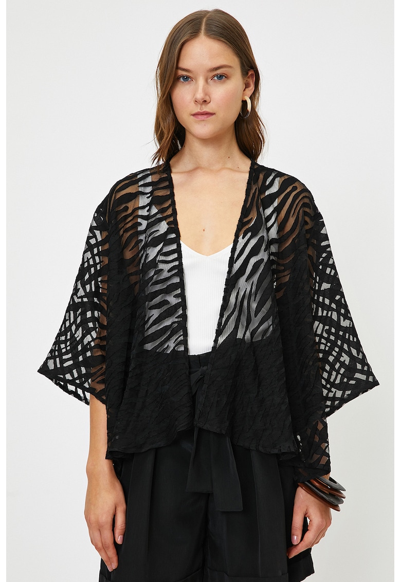 Poncho cu animal print si maneci cazute
