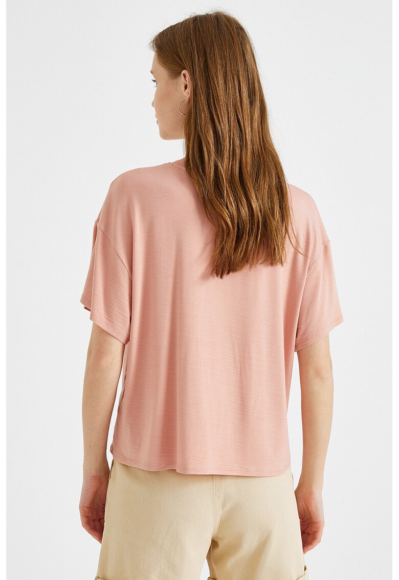 Tricou uni cu maneci cazute