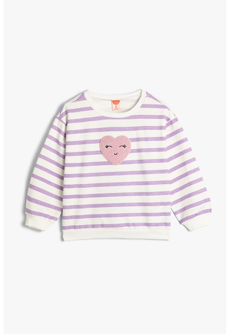 Bluza de trening in dungi cu detaliu texturat