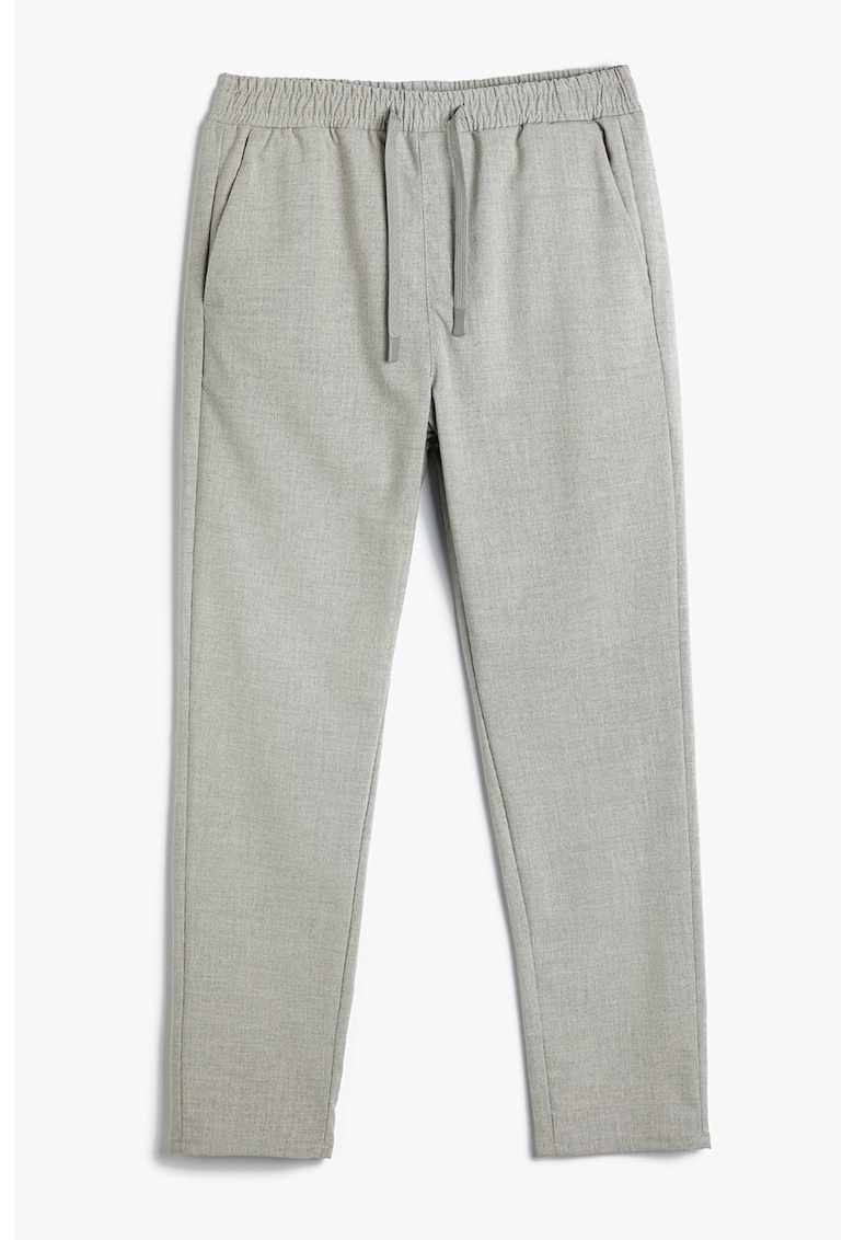 Pantaloni din amestec de viscoza cu talie elastica