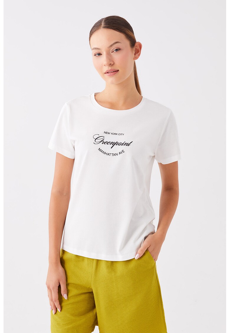 Tricou de bumbac cu imprimeu text