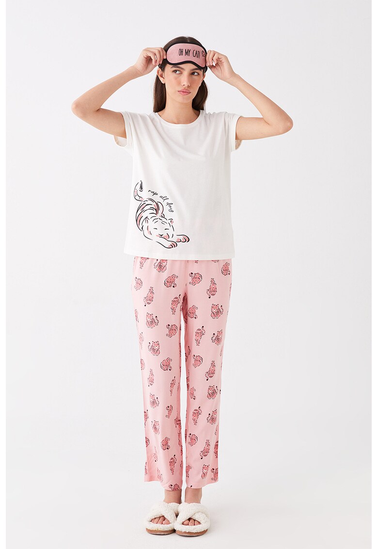 Pijama cu imprimeu grafic