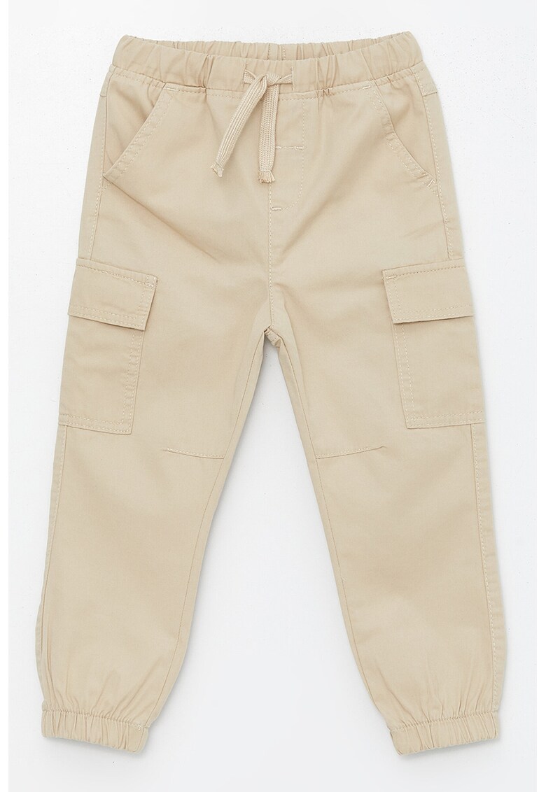 Pantaloni cargo de bumbac cu buzunare cu clapa